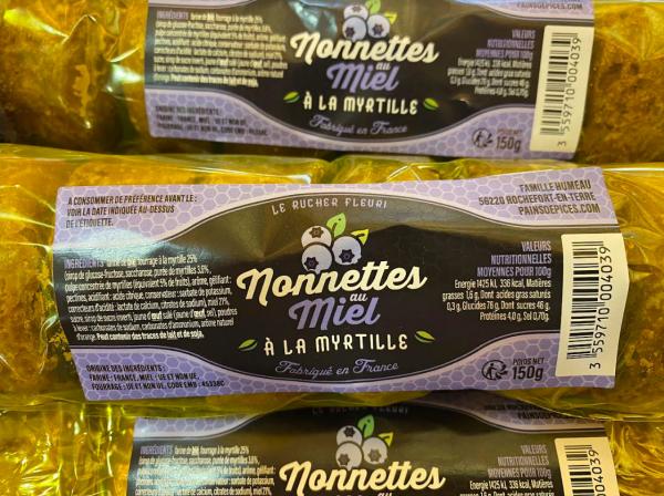 Nonettes au miel a la myrtille