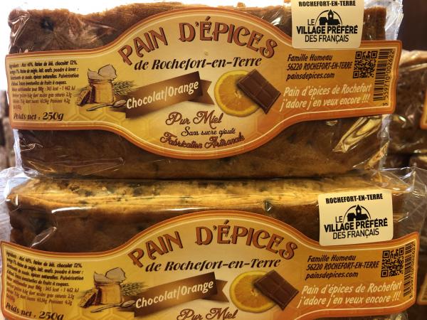 Pain d'épices au chocolat et écorces d'oranges
